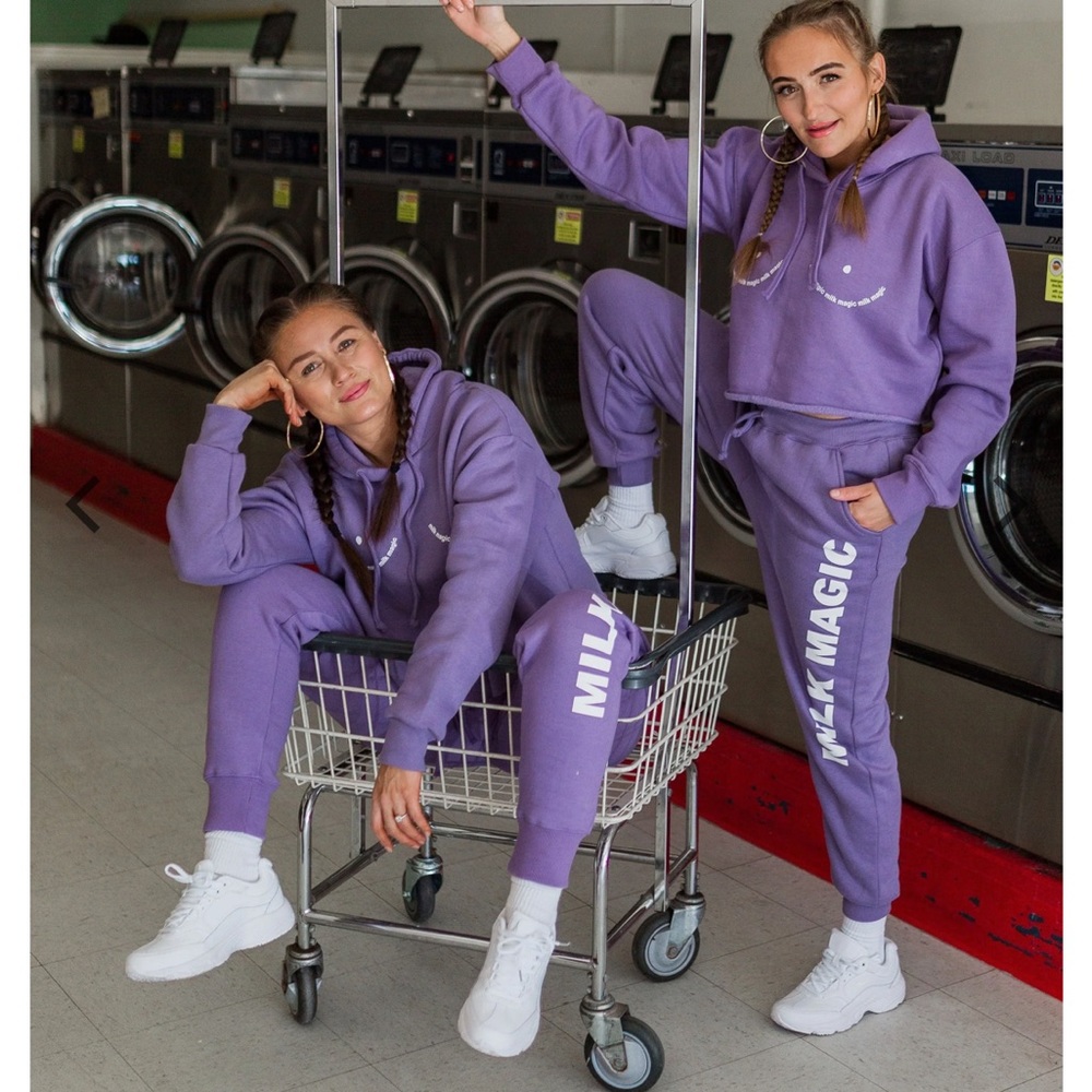 TLMB Milk Magic Crop Hoodie & Jogger Set